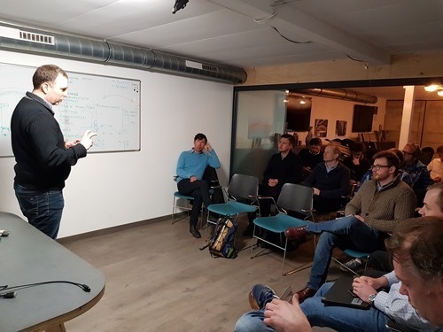 Alex presenting on the sensor network