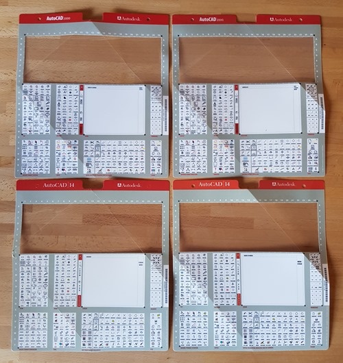 Digitizing tablet overlays for AutoCAD R14 and 2000