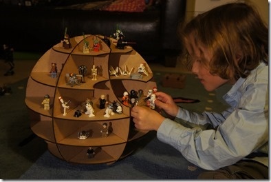My son playing with his new Death Star
