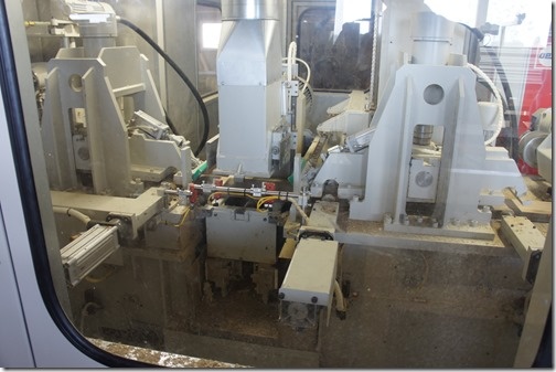 This machine glues pieces together This machine glues pieces together