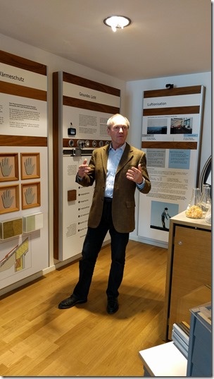 Herr Holl presenting lighting options