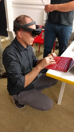 Cyrille getting his MoCap demo up and running