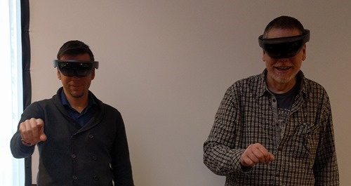 A collaborative HoloLens session