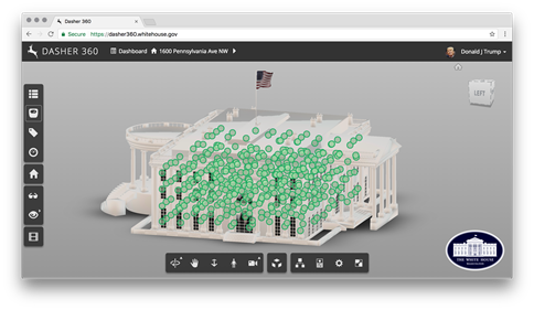 The White House in Dasher 360 with sensors