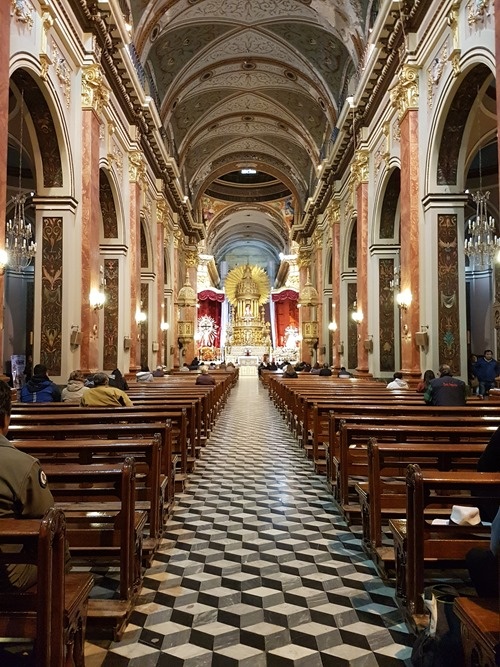 The inside of Salta's cathedral