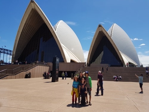 The family in front of the Opera House