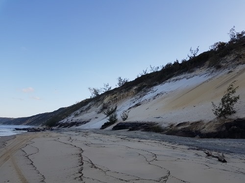 Part of the rainbow beach cliffs... not the most colourful bit
