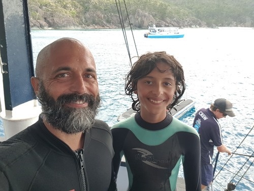 Kean and Kalan after the dive