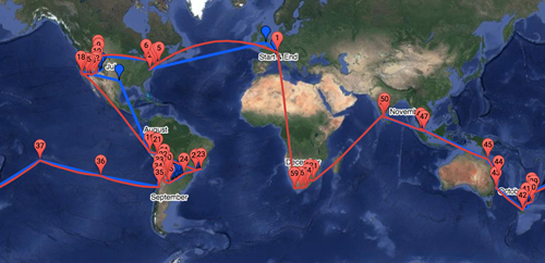 The itinerary, to date