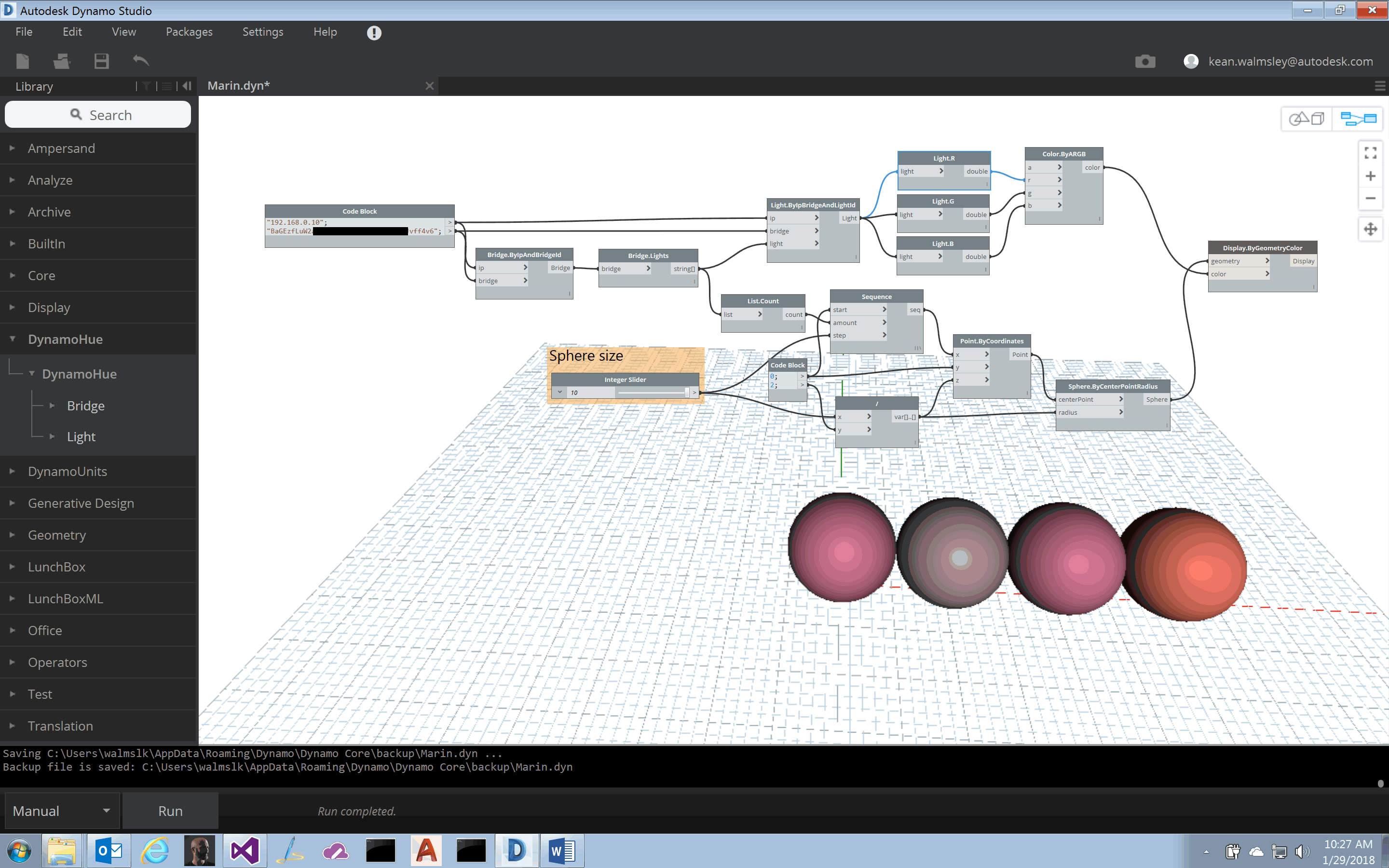 Philip Hue lights in Dynamo