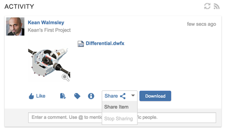 Activity feed in A360