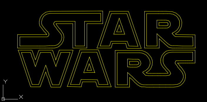 The Star Wars logo inside AutoCAD
