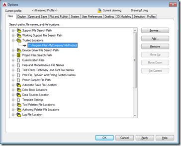 Reopening the OPTIONS dialog shows the resolved value