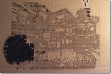 First pass on cardboard, using engraving