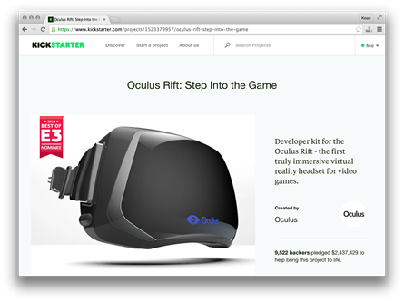 Oculus Rift Kickstarter campaign