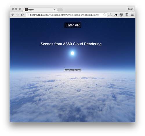 Welcome view of the krpano sample site