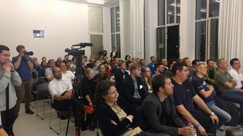 A good-sized crowd for the opening