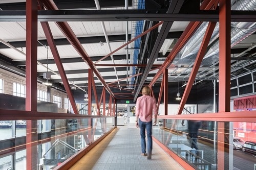 Crossing the bridge in Pier 9