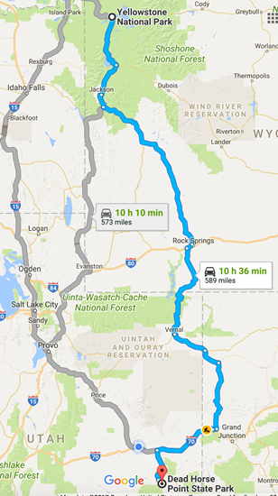 Our route southwards