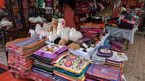 One of many identical souvenir stalls in Aguas Calientes