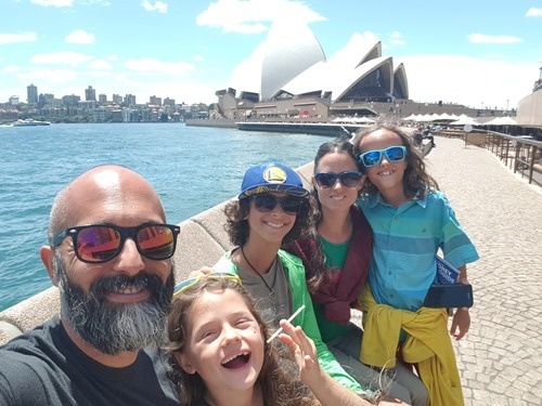 The family enjoying the harbour