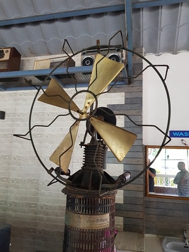A steam-powered fan