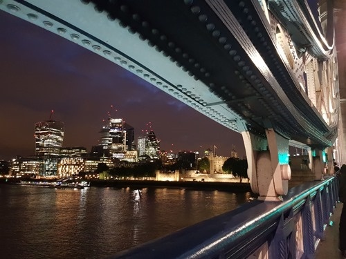 The Tower of London through Tower Bridge