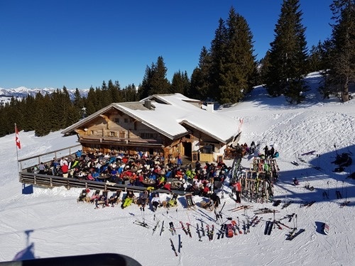 People enjoying the unseasonal weather