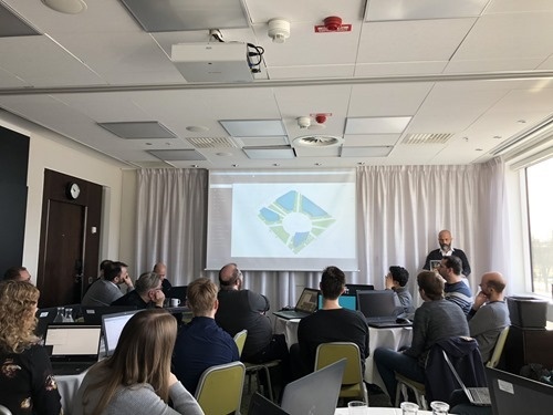 Me presenting the campus layout example