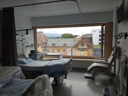 One of the patient rooms