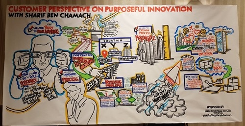 Sharif's talk as a mural