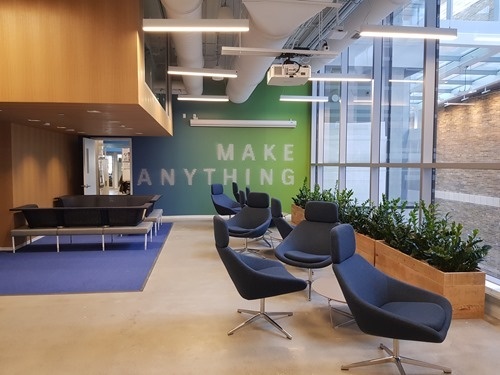 An open seating area