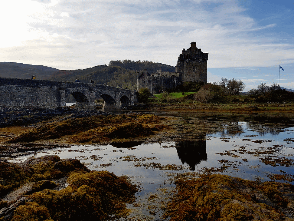 Eilean Donan with the flag waving