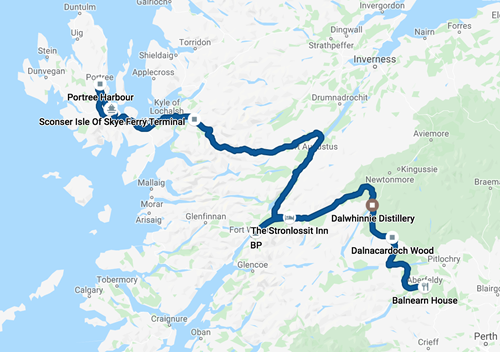 Sconser to Portree and across to Aberfeldy