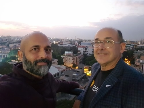 On the roof of Divyasree Chambers