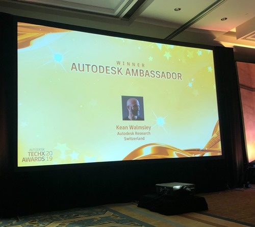 The unveiling of the Autodesk Ambassador award