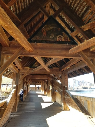 Inside the Spreuer Bridge