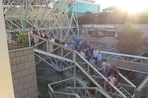 Photo at the team dinner