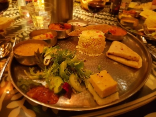 A thali with salad