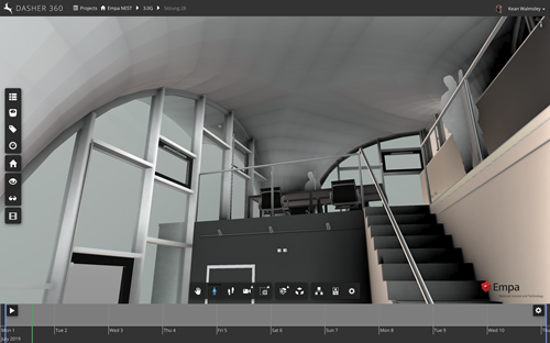 Looking up at the HiLo roof