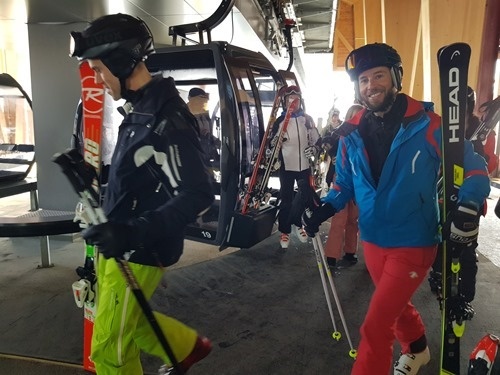 Getting off the new gondola