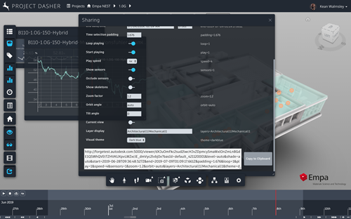 The bottom part of the sharing dialog