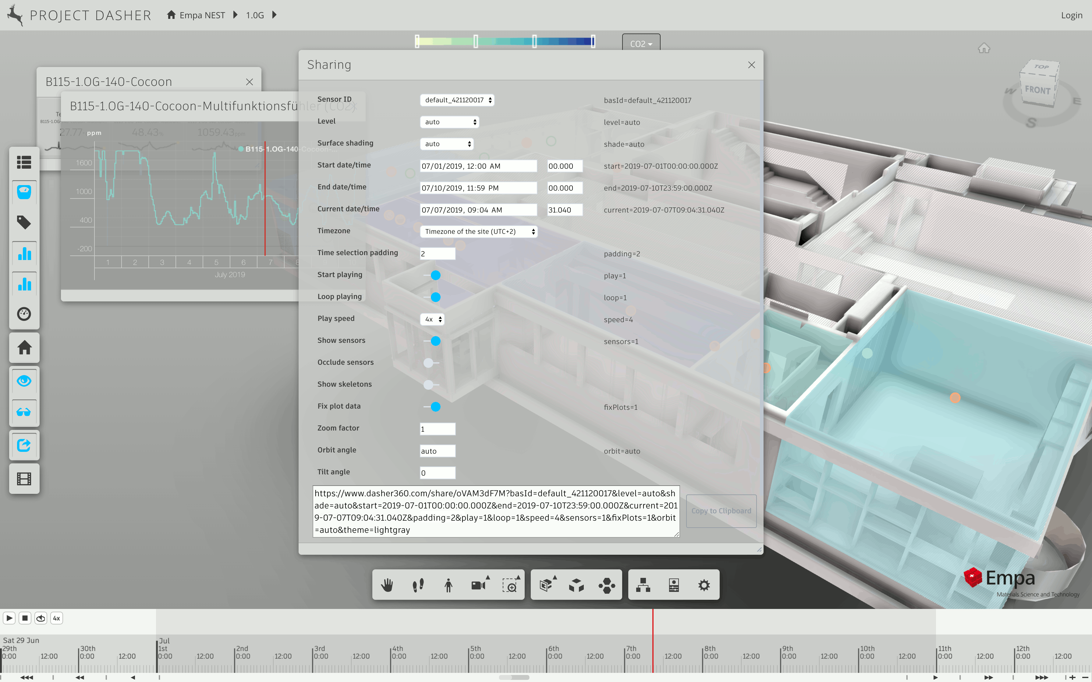 Changing options in the Sharing dialog