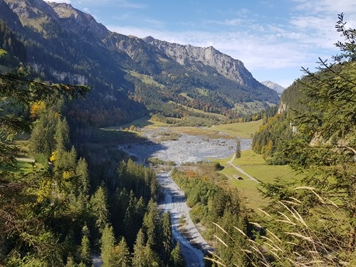 The view across the Tschingelsee delta