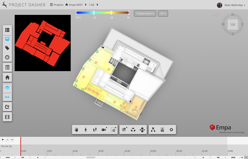 2D room reference image being 'debugged' inside Dasher