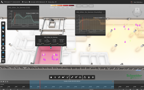 A floor of a building in Schneider Electric's GreenOValley campus