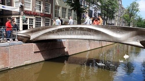 Light reflecting off the bridge