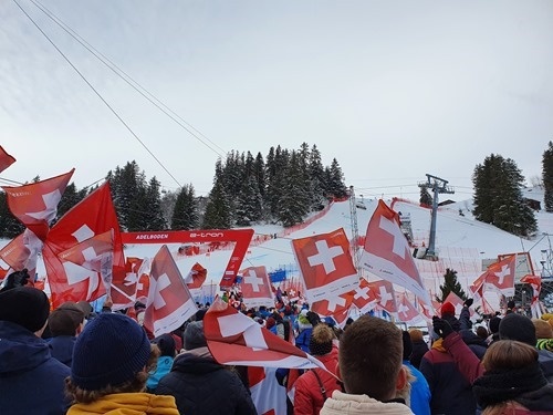 The crowd in Adelboden