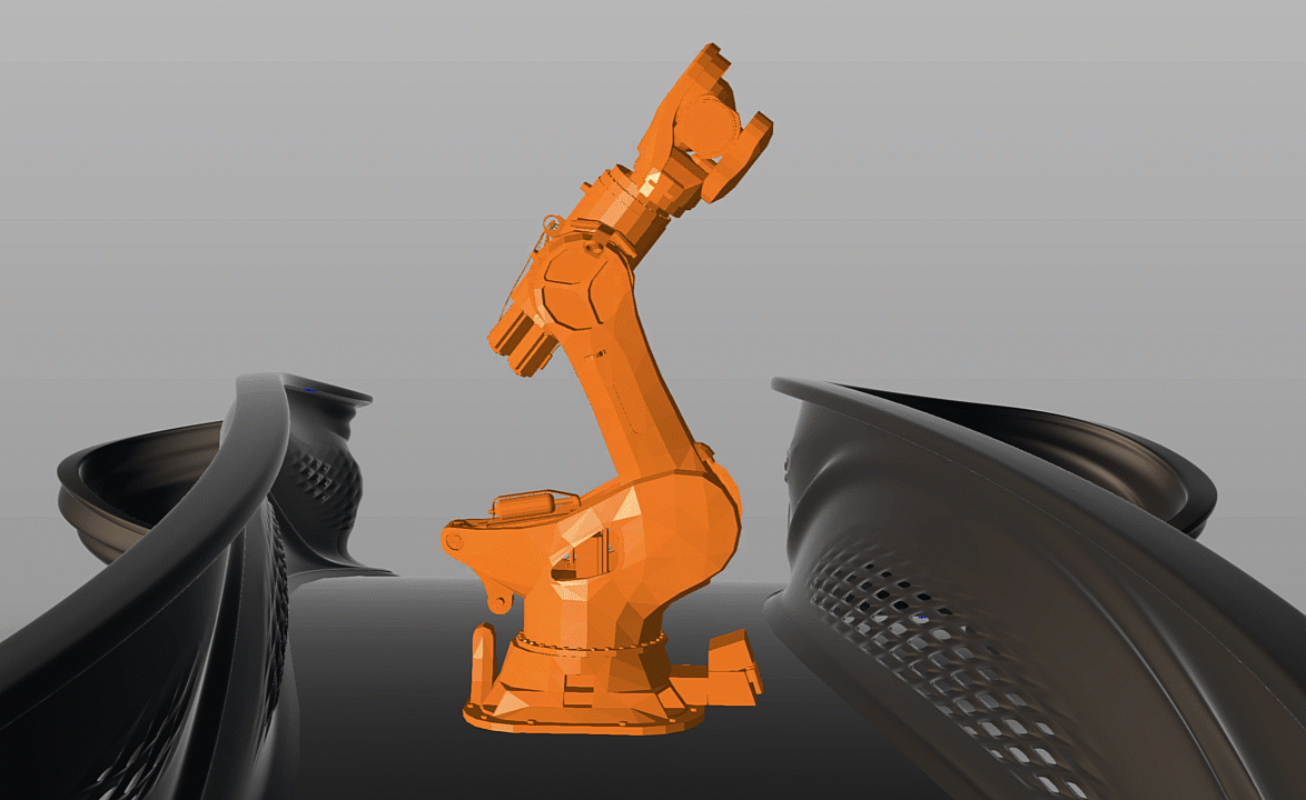 Robot with collision check Robot with collision check