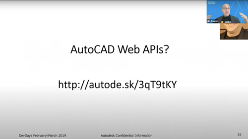 Jim Quanci discussing the possibility of AutoCAD Web APIs